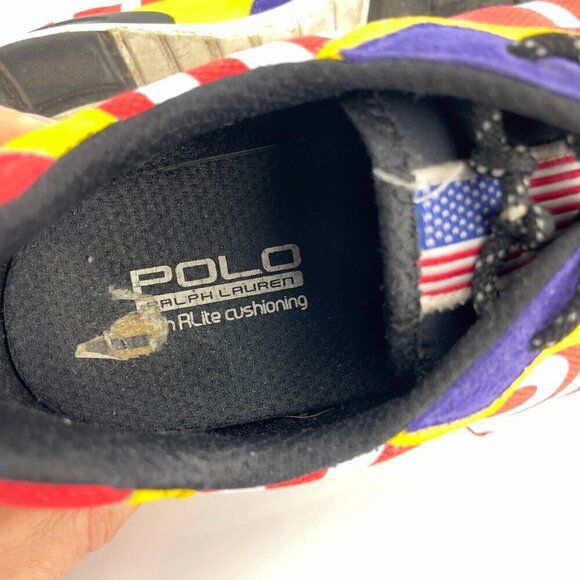 POLO RALPH LAUREN Leather Suede Train100-SK-ATH Purple Tech Alpine Sneaker sz 11 - Picture 8 of 9